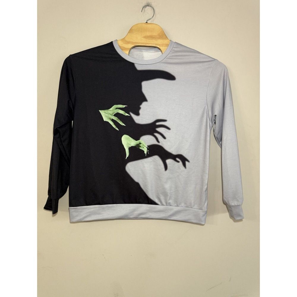Women's Black & Gray Wicked Graphic‎ Long Sleeve T Shirt